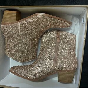 New Never Worn. All-over satin rhinestone embellished western boot